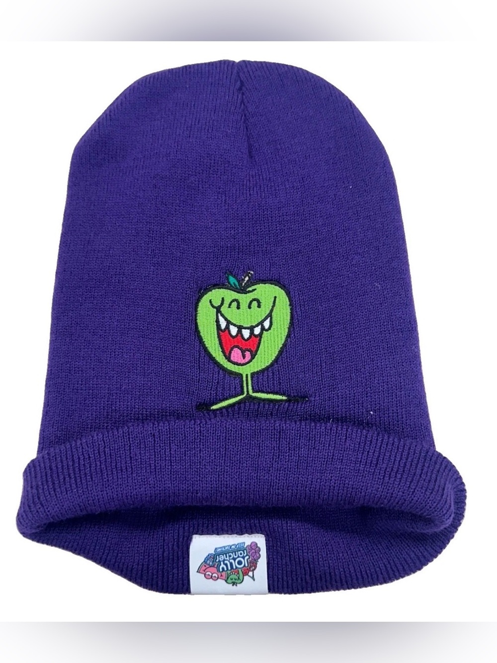 RARE Jolly Rancher Candy Green Apple Character Purple Beanie EUC